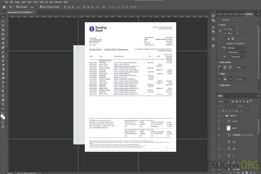 Modèle Word et PDF Starling du Royaume-Uni, version 2 template Modèle Word et PDF Starling du Royaume-Uni, version 2 template